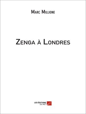 cover image of Zenga à Londres